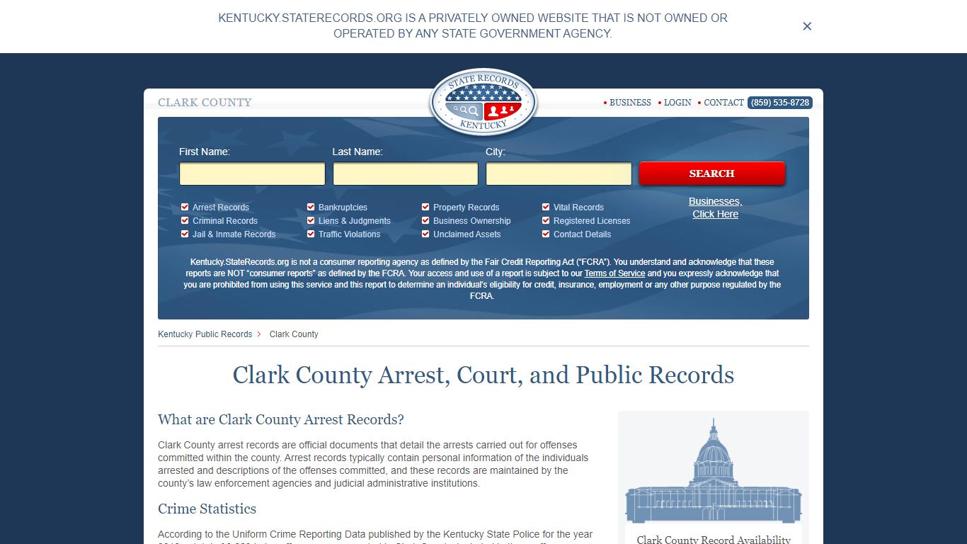 Clark County Arrest, Court, and Public Records